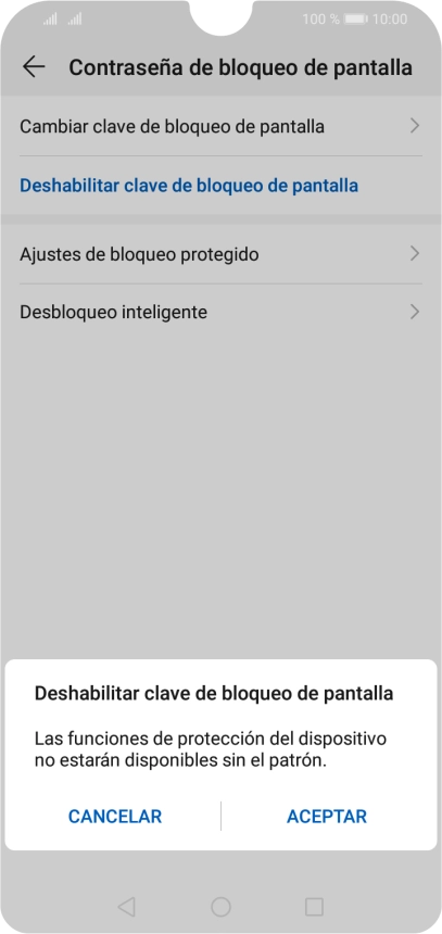 Introduce el código de seguridad actual y pulsa ACEPTAR. Introduce el código de seguridad actual y pulsa ACEPTAR.