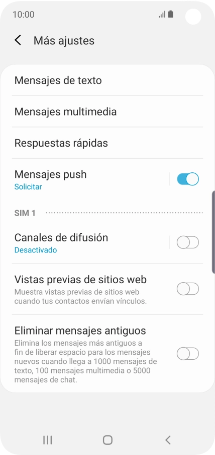 Pulsa Mensajes de texto. Pulsa Mensajes de texto.