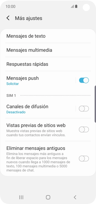 Pulsa Mensajes de texto. Pulsa Mensajes de texto.