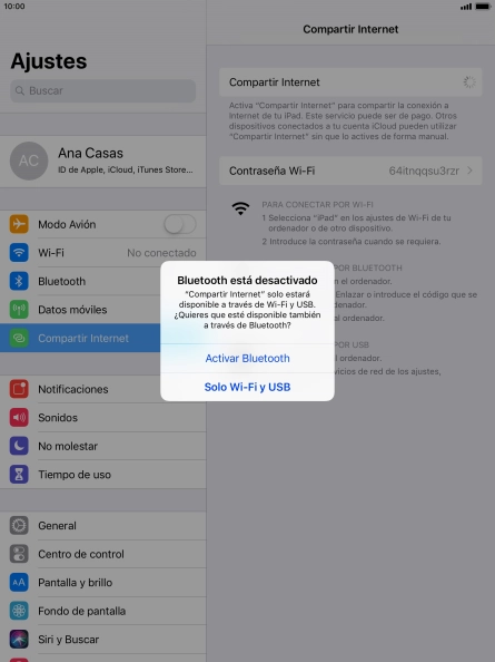 Si la función de wifi está activada, pulsa Solo Wi-Fi y USB. Si la función de wifi está activada, pulsa Solo Wi-Fi y USB.