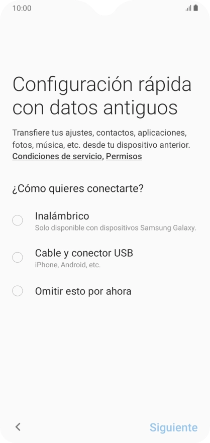 Puedes transferir el contenido de otro teléfono cuando activas tu teléfono por primera vez y cuando lo has restablecido. Cuando aparezca en la pantalla del teléfono esta imagen, ya está listo para la transmisión del contenido del otro teléfono. Puedes transferir el contenido de otro teléfono cuando activas tu teléfono por primera vez y cuando lo has restablecido. Cuando aparezca en la pantalla del teléfono esta imagen, ya está listo para la transmisión del contenido del otro teléfono.