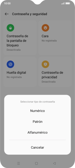 Pulsa el código de seguridad deseado y sigue las indicaciones de la pantalla para crear un código de seguridad del teléfono adicional. Pulsa el código de seguridad deseado y sigue las indicaciones de la pantalla para crear un código de seguridad del teléfono adicional.