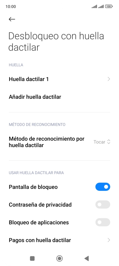 Pulsa el indicador junto a los ajustes deseados para activarlos o desactivarlos. Pulsa el indicador junto a los ajustes deseados para activarlos o desactivarlos.