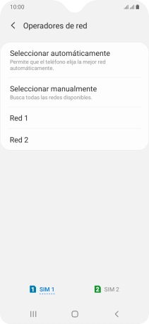 Pulsa la red deseada. Pulsa la red deseada.