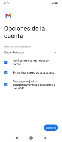 Si aparece en la pantalla esta imagen, tu cuenta de correo electrónico ha sido reconocida y configurada automáticamente. Sigue las indicaciones de la pantalla para introducir más información y terminar la configuración. Si aparece en la pantalla esta imagen, tu cuenta de correo electrónico ha sido reconocida y configurada automáticamente. Sigue las indicaciones de la pantalla para introducir más información y terminar la configuración.