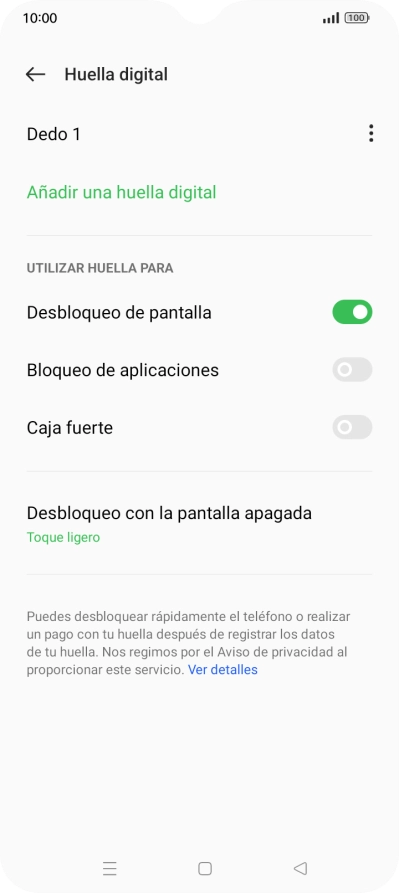 Pulsa el indicador junto a los ajustes deseados para activarlos o desactivarlos. Pulsa el indicador junto a los ajustes deseados para activarlos o desactivarlos.