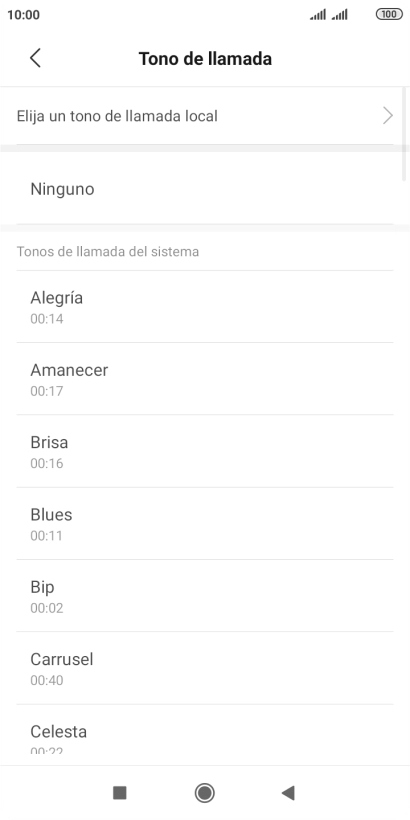 Pulsa Elija un tono de llamada local. Pulsa Elija un tono de llamada local.