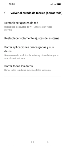 Pulsa Borrar todos los datos. Pulsa Borrar todos los datos.