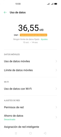El consumo total de datos se visualiza ahora en la pantalla. El consumo total de datos se visualiza ahora en la pantalla.