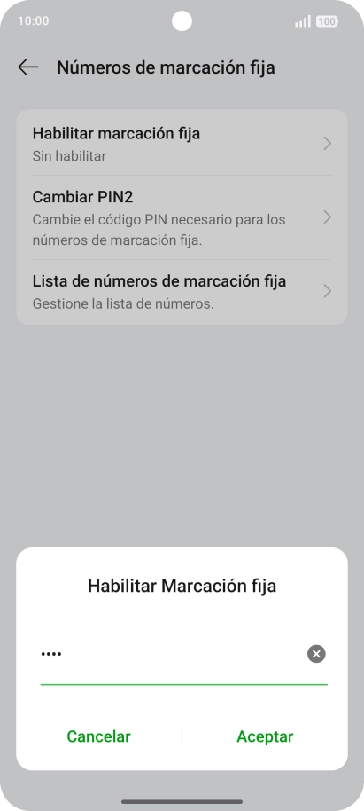 Introduce el código PIN2 y pulsa Aceptar. Introduce el código PIN2 y pulsa Aceptar.