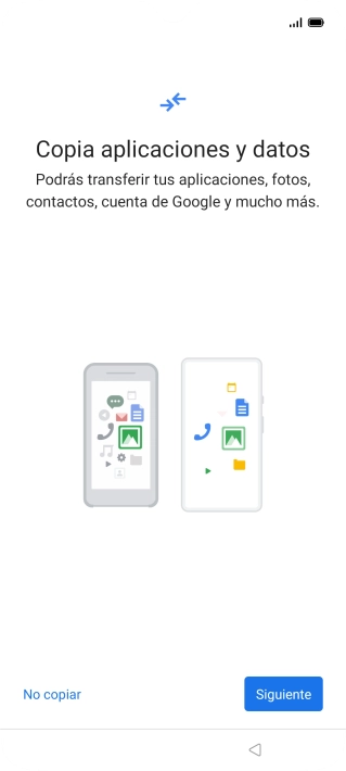 Puedes transferir el contenido de otro teléfono cuando activas tu teléfono por primera vez y cuando lo has restablecido. Cuando aparezca en la pantalla del teléfono esta imagen, ya está listo para la transmisión del contenido del otro teléfono. Puedes transferir el contenido de otro teléfono cuando activas tu teléfono por primera vez y cuando lo has restablecido. Cuando aparezca en la pantalla del teléfono esta imagen, ya está listo para la transmisión del contenido del otro teléfono.