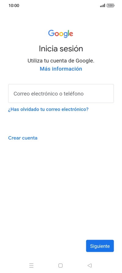 Si no tienes una cuenta de Google, pulsa Crear cuenta y sigue las indicaciones de la pantalla para ver cómo crear una cuenta nueva. Si no tienes una cuenta de Google, pulsa Crear cuenta y sigue las indicaciones de la pantalla para ver cómo crear una cuenta nueva.
