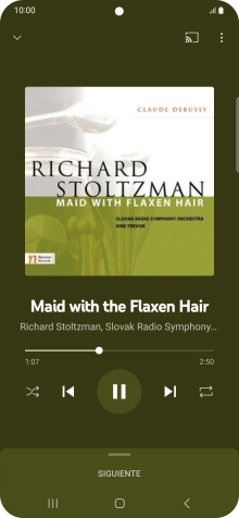 Pulsa la flecha hacia la derecha para ir al archivo de música siguiente. Pulsa la flecha hacia la derecha para ir al archivo de música siguiente.