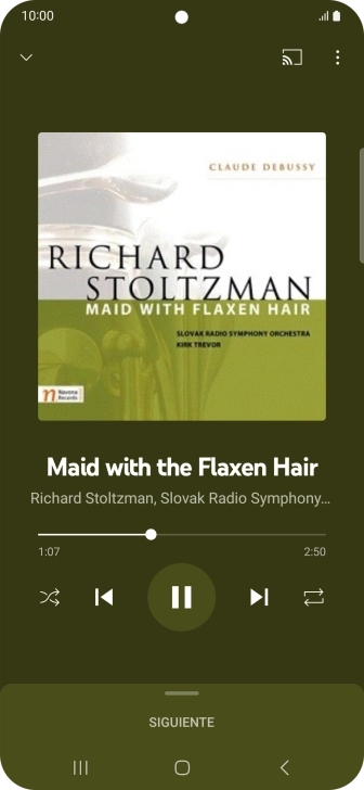 Pulsa la flecha hacia la derecha para ir al archivo de música siguiente. Pulsa la flecha hacia la derecha para ir al archivo de música siguiente.