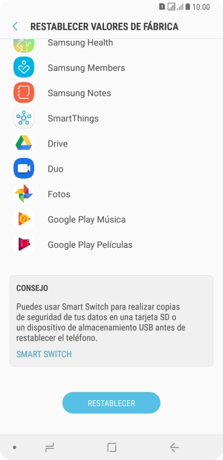 Pulsa RESTABLECER. Pulsa RESTABLECER.