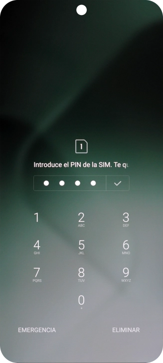 Si lo solicita el teléfono, introduce el código PIN y pulsa el icono de aceptar. Si lo solicita el teléfono, introduce el código PIN y pulsa el icono de aceptar.