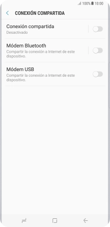 Pulsa Conexión compartida. Pulsa Conexión compartida.