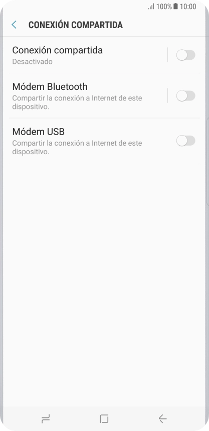Pulsa Conexión compartida. Pulsa Conexión compartida.