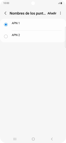 Pulsa en el campo junto a la conexión de datos para activarla. Pulsa en el campo junto a la conexión de datos para activarla.