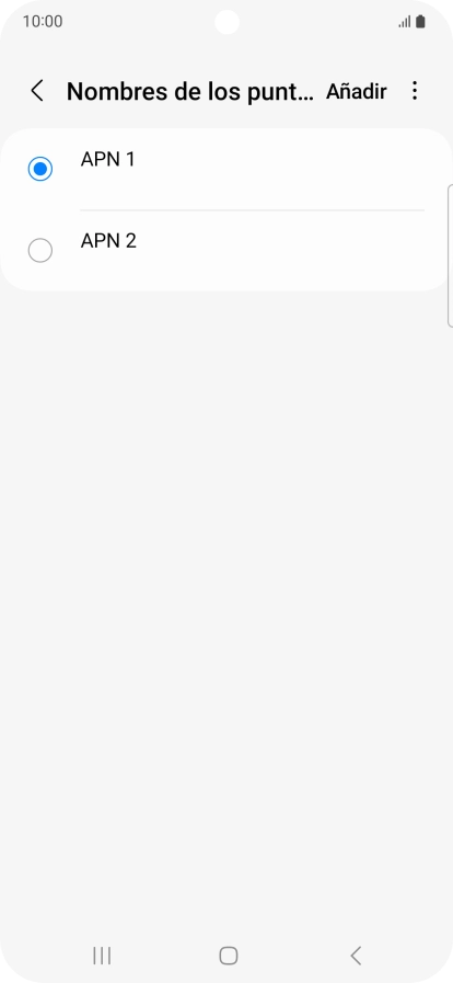 Pulsa en el campo junto a la conexión de datos para activarla. Pulsa en el campo junto a la conexión de datos para activarla.