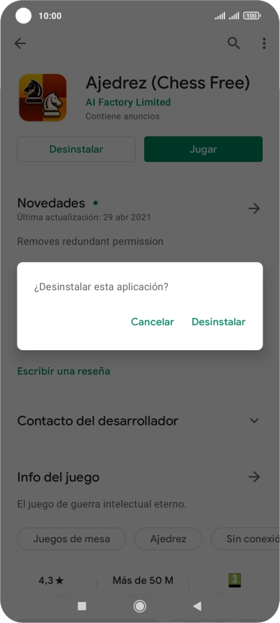 Pulsa Desinstalar. Pulsa Desinstalar.