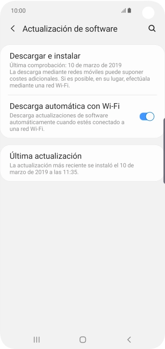 Pulsa Descargar e instalar. Si hay una versión de software nueva disponible, aparecerá ahora en la pantalla. Sigue las indicaciones de la pantalla para actualizar el software del teléfono. Pulsa Descargar e instalar. Si hay una versión de software nueva disponible, aparecerá ahora en la pantalla. Sigue las indicaciones de la pantalla para actualizar el software del teléfono.