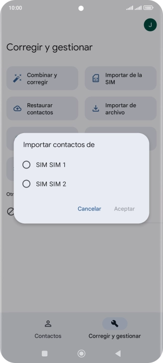 Pulsa la tarjeta SIM deseada. Pulsa la tarjeta SIM deseada.