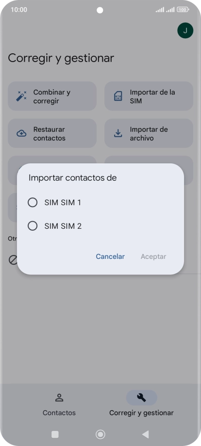Pulsa la tarjeta SIM deseada. Pulsa la tarjeta SIM deseada.