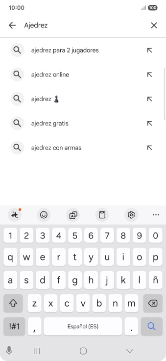 Introduce el nombre del tema o de la app y pulsa el icono de búsqueda. Introduce el nombre del tema o de la app y pulsa el icono de búsqueda.