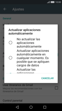 Para desactivar la actualización automática de apps, pulsa No actualizar las aplicaciones automáticamente. Para desactivar la actualización automática de apps, pulsa No actualizar las aplicaciones automáticamente.