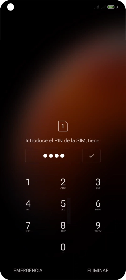 Si lo solicita el teléfono, introduce el código PIN y pulsa el icono de aceptar. Si lo solicita el teléfono, introduce el código PIN y pulsa el icono de aceptar.