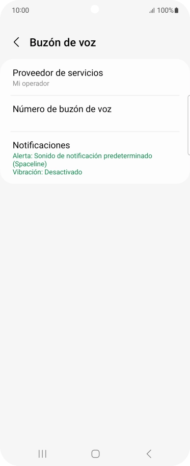 Pulsa Número de buzón de voz. Pulsa Número de buzón de voz.