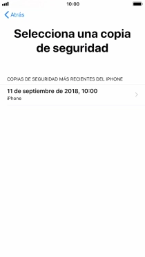 Pulsa la copia de seguridad deseada y espera mientras el teléfono restaura el contenido anterior de la copia de seguridad seleccionada. Sigue a continuación las indicaciones de la pantalla para configurar el teléfono y dejarlo listo para su utilización. Pulsa la copia de seguridad deseada y espera mientras el teléfono restaura el contenido anterior de la copia de seguridad seleccionada. Sigue a continuación las indicaciones de la pantalla para configurar el teléfono y dejarlo listo para su utilización.