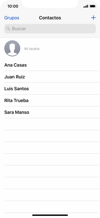 Pulsa el icono de nuevo contacto. Pulsa el icono de nuevo contacto.