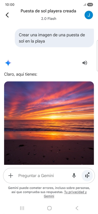 También puedes pedir a Gemini que genere una fotografía partiendo de tu descripción. También puedes pedir a Gemini que genere una fotografía partiendo de tu descripción.