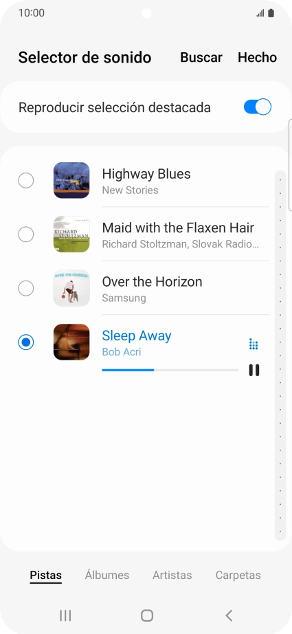 Al encontrar un timbre de llamada de tu gusto, pulsa Hecho. Al encontrar un timbre de llamada de tu gusto, pulsa Hecho.