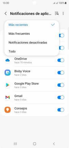 Pulsa el ajuste deseado. Pulsa el ajuste deseado.