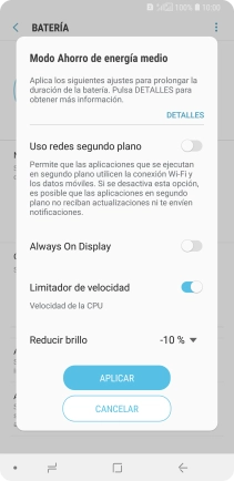 Pulsa APLICAR para activar la función. Pulsa APLICAR para activar la función.
