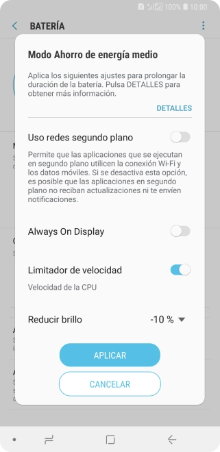 Pulsa APLICAR para activar la función. Pulsa APLICAR para activar la función.