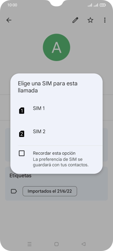 Pulsa la tarjeta SIM deseada. Pulsa la tarjeta SIM deseada.