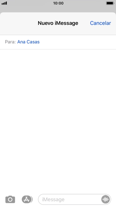 Si el destinatario puede recibir iMessages, aparecerá el texto iMessage en el campo de escritura. Si el destinatario puede recibir iMessages, aparecerá el texto iMessage en el campo de escritura.
