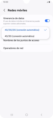 Pulsa el tipo de red deseado. Pulsa el tipo de red deseado.