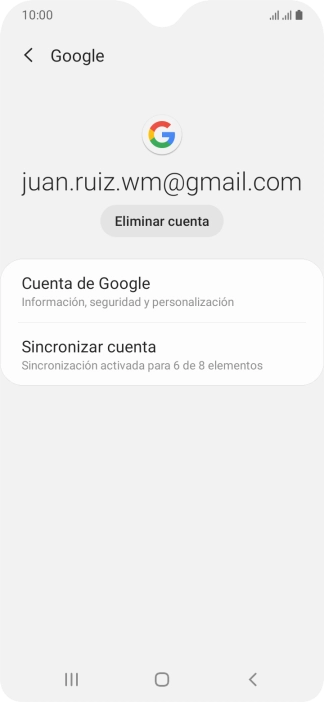 Pulsa Sincronizar cuenta. Pulsa Sincronizar cuenta.