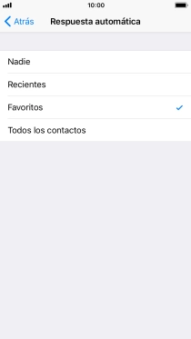 Pulsa el ajuste deseado para seleccionar qué contactos deben recibir un mensaje automático indicando que la función de Pulsa el ajuste deseado para seleccionar qué contactos deben recibir un mensaje automático indicando que la función de