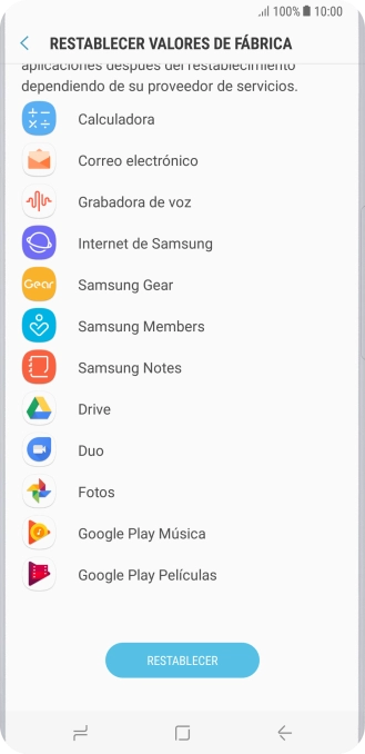 Pulsa RESTABLECER. Pulsa RESTABLECER.
