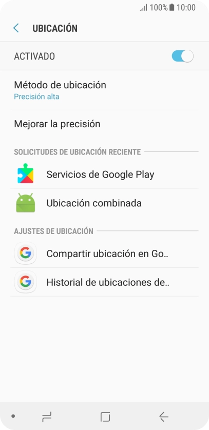 Pulsa Método de ubicación. Pulsa Método de ubicación.