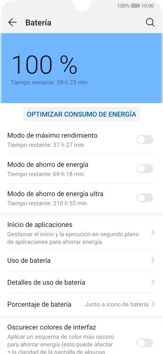 Pulsa el indicador junto al ajuste deseado para activar la función. Pulsa el indicador junto al ajuste deseado para activar la función.