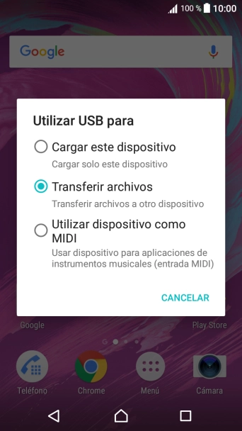 Pulsa Transferir archivos. Pulsa Transferir archivos.