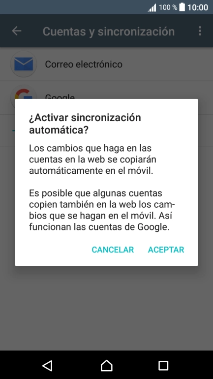Si activas o desactivas la función, tienes que pulsar ACEPTAR. Si activas o desactivas la función, tienes que pulsar ACEPTAR.