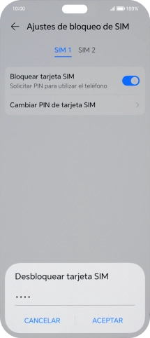 Introduce tu código PIN y pulsa ACEPTAR. Introduce tu código PIN y pulsa ACEPTAR.